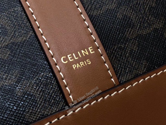 Celine專櫃2022新款TRIOMPHE標誌印花nano小號水桶包 191132 賽琳經典凱旋門肩背水桶包 sldj2389
